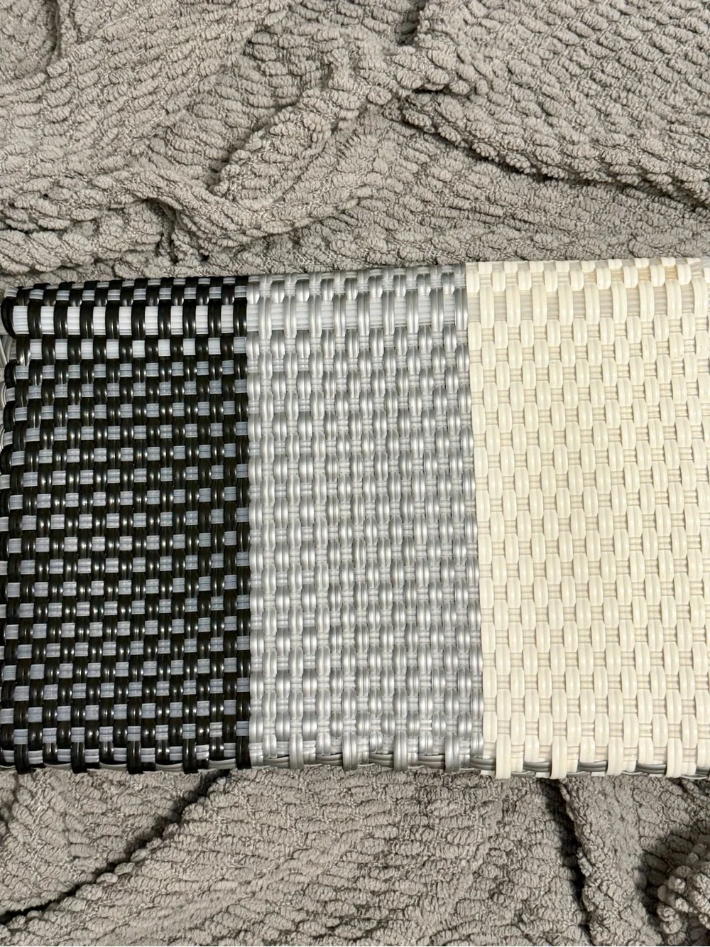 Maria Victoria Woven Clutch in Cream, Silver & Black
